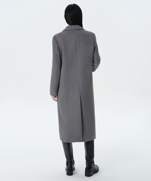 MUSINSA STANDARD WOMAN MUSINSA STANDARD WOMAN Cashmere Blend Chester Long Coat [Medium Gray]