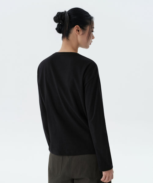 MUSINSA STANDARD WOMAN MUSINSA STANDARD WOMAN T-Shirt Relaxed Fit [Black]