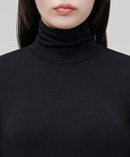 MUSINSA STANDARD WOMAN MUSINSA STANDARD WOMAN T-Shirt Slim Turtleneck [Black] (Size S)