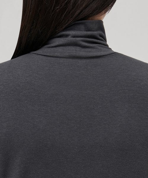 MUSINSA STANDARD WOMAN MUSINSA STANDARD WOMAN T-Shirt Slim Turtleneck [Dark Gray]