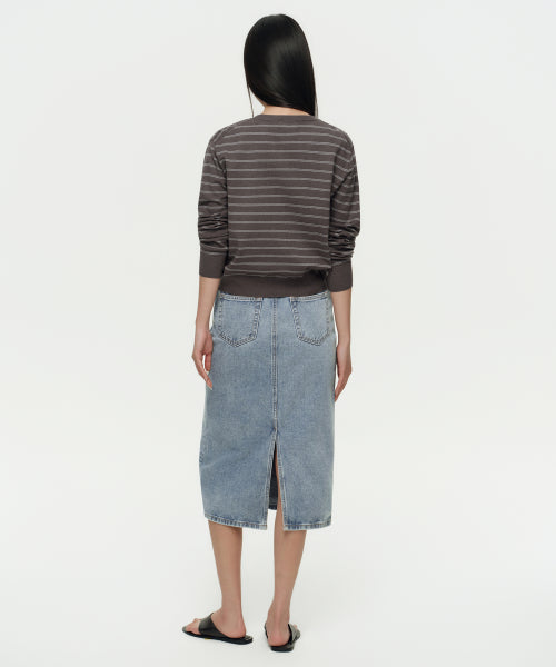 MUSINSA STANDARD WOMAN MUSINSA STANDARD WOMAN Denim Midi Skirt Light Indigo
