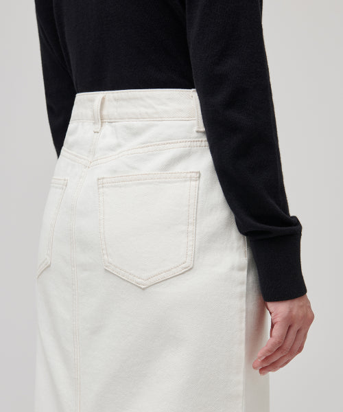 MUSINSA STANDARD WOMAN MUSINSA STANDARD WOMAN Denim Midi Skirt Cream