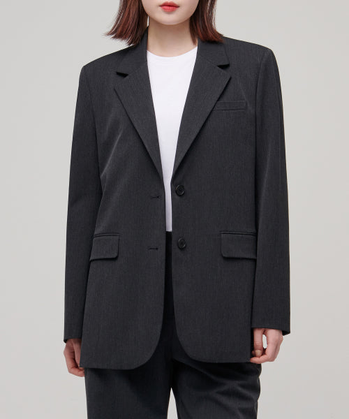 MUSINSA STANDARD WOMAN MUSINSA STANDARD WOMAN Women's Oversized Blazer Charcoal Gray