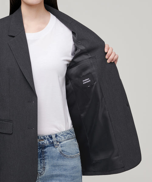 MUSINSA STANDARD WOMAN MUSINSA STANDARD WOMAN Women's Basic Blazer Charcoal Gray