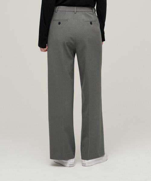 MUSINSA STANDARD WOMAN MUSINSA STANDARD WOMAN Slacks Women's Wide Hidden Banding [Warm Gray]