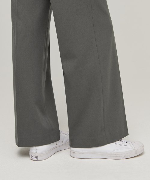 MUSINSA STANDARD WOMAN MUSINSA STANDARD WOMAN Slacks Women's Wide Hidden Banding [Warm Gray]