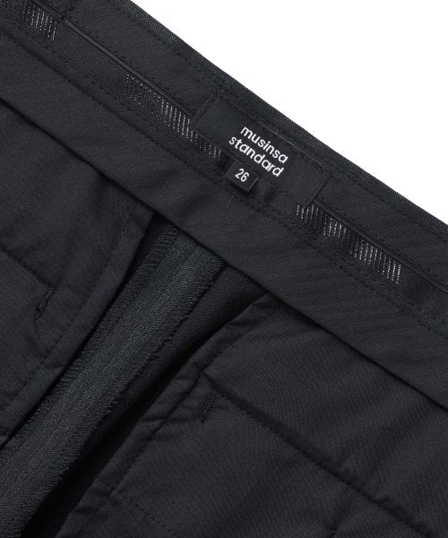 MUSINSA STANDARD WOMAN MUSINSA STANDARD WOMAN Women's Slim Straight Hidden Banding Slacks [Charcoal Gray]