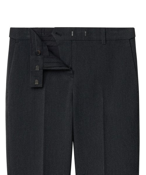 MUSINSA STANDARD WOMAN MUSINSA STANDARD WOMAN Women's Slim Straight Hidden Banding Slacks [Charcoal Gray]