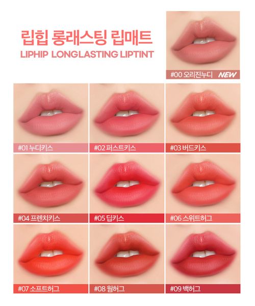 liphip Long Lasting Velvet Lip Tint/Lip Matte 10 types