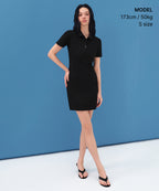 MUSINSA STANDARD WOMAN MUSINSA STANDARD WOMAN Women’s Pique Polo One-Piece Black