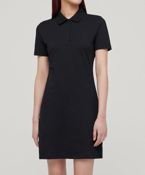 MUSINSA STANDARD WOMAN MUSINSA STANDARD WOMAN Women’s Pique Polo One-Piece Black
