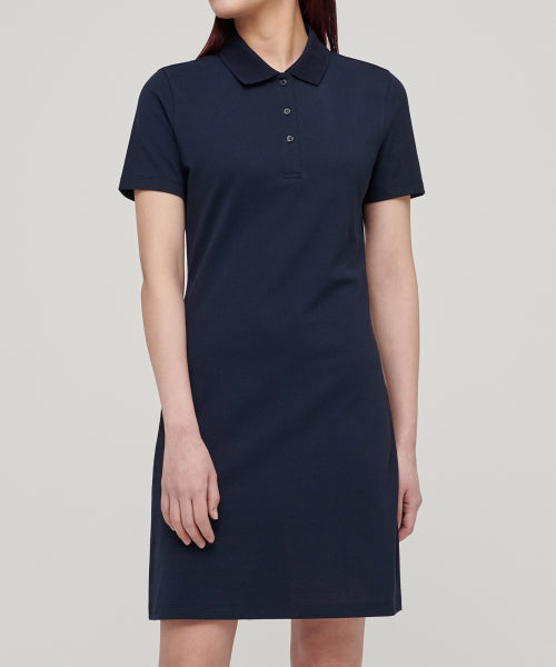 MUSINSA STANDARD WOMAN MUSINSA STANDARD WOMAN Women’s Pique Polo One-Piece (Navy)