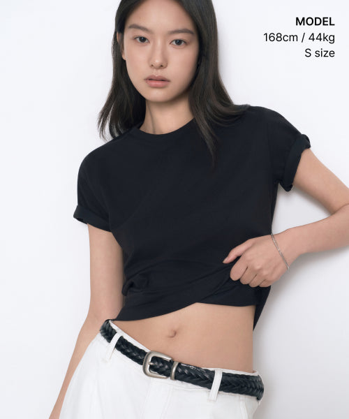 MUSINSA STANDARD WOMAN MUSINSA STANDARD WOMAN Basic Crew Neck T-Shirt Black