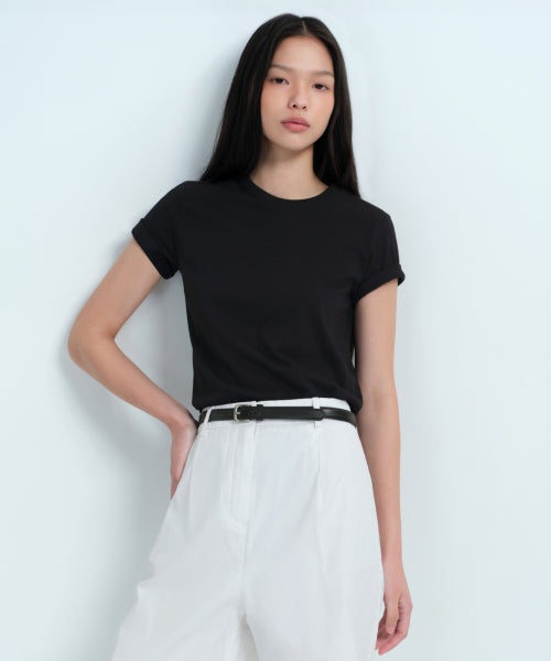 MUSINSA STANDARD WOMAN MUSINSA STANDARD WOMAN Basic Crew Neck T-Shirt Black