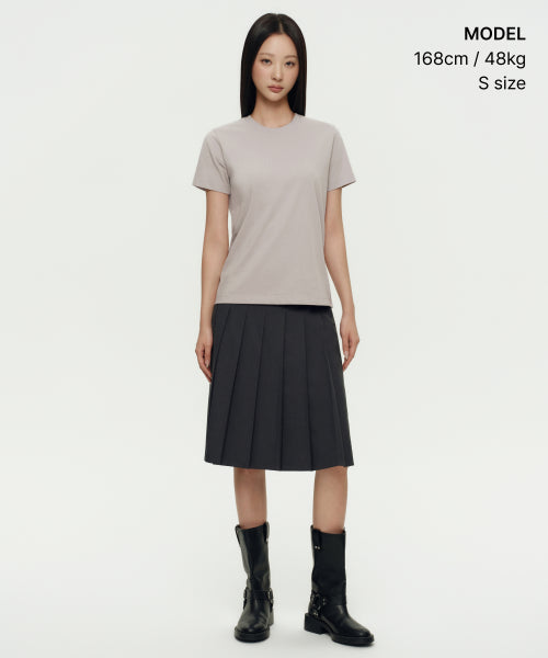 MUSINSA STANDARD WOMAN MUSINSA STANDARD WOMAN T-Shirt Basic Crew Neck [Mushroom]