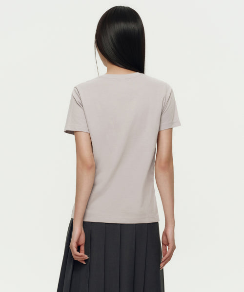 MUSINSA STANDARD WOMAN MUSINSA STANDARD WOMAN T-Shirt Basic Crew Neck [Mushroom]