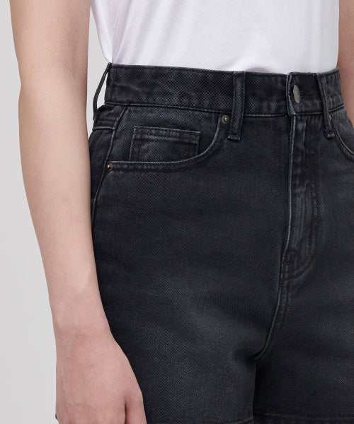 MUSINSA STANDARD WOMAN MUSINSA STANDARD WOMAN Women's Basic Denim Shorts (Washed Black)