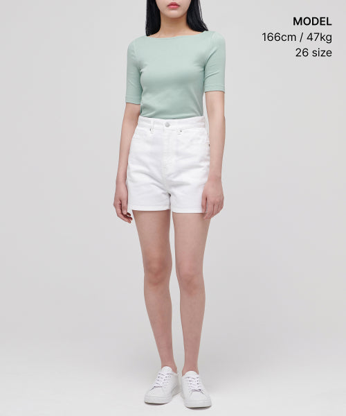 MUSINSA STANDARD WOMAN MUSINSA STANDARD WOMAN Women's Basic Denim Shorts White