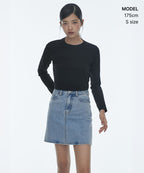 MUSINSA STANDARD WOMAN MUSINSA STANDARD WOMAN Denim Mini Skirt Light Indigo