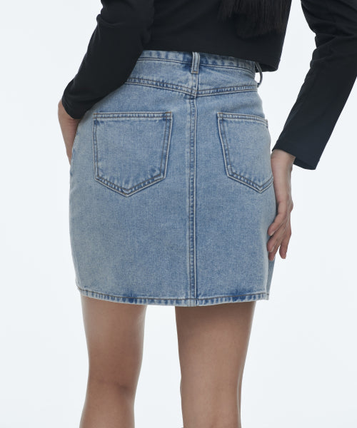 MUSINSA STANDARD WOMAN MUSINSA STANDARD WOMAN Denim Mini Skirt Light Indigo