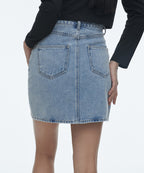 MUSINSA STANDARD WOMAN MUSINSA STANDARD WOMAN Denim Mini Skirt Light Indigo