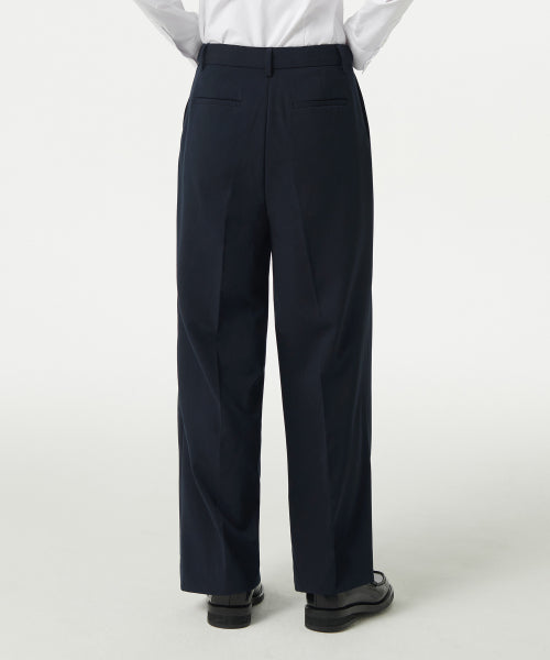 MUSINSA STANDARD WOMAN MUSINSA STANDARD WOMAN Slacks High Waist Wide [Navy]
