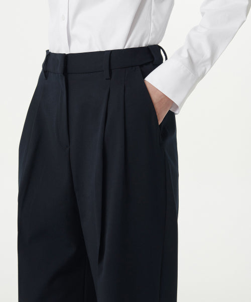 MUSINSA STANDARD WOMAN MUSINSA STANDARD WOMAN Slacks High Waist Wide [Navy]
