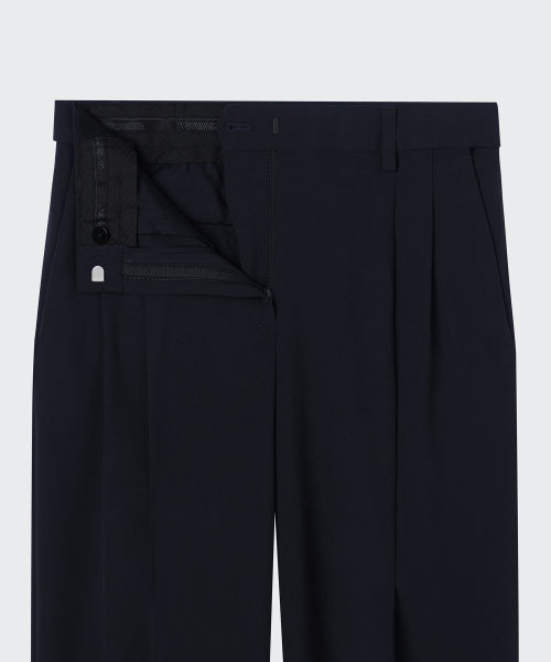 MUSINSA STANDARD WOMAN MUSINSA STANDARD WOMAN Slacks High Waist Wide [Navy]