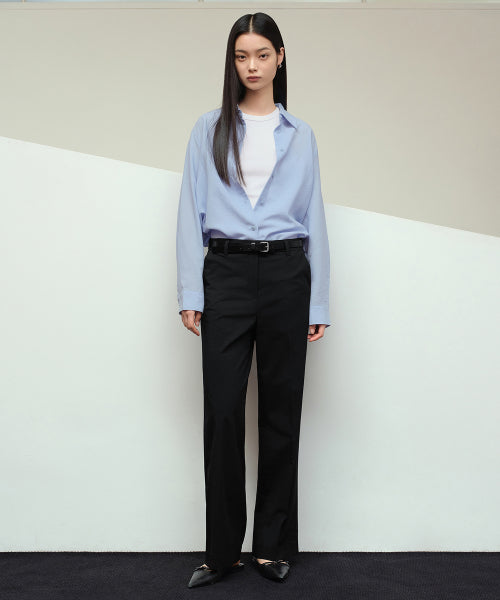MUSINSA STANDARD WOMAN MUSINSA STANDARD WOMAN Slacks Wide Fit [Black]