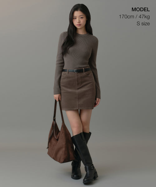 MUSINSA STANDARD WOMAN MUSINSA STANDARD WOMAN Women's Corduroy Mini Skirt Khaki Brown
