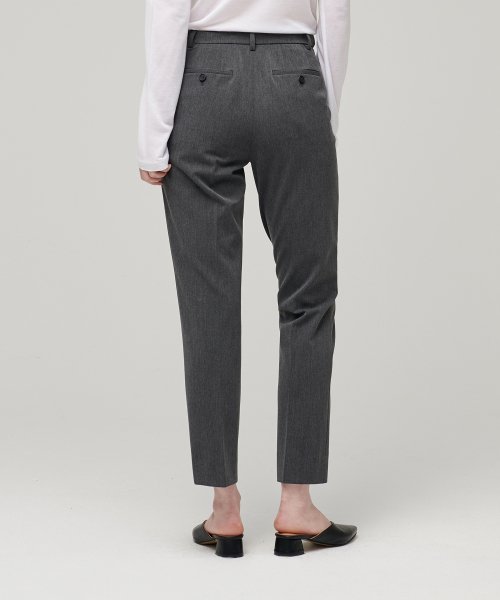 MUSINSA STANDARD WOMAN MUSINSA STANDARD WOMAN Women's Slim Straight Hidden Banding Slacks [Medium Gray]