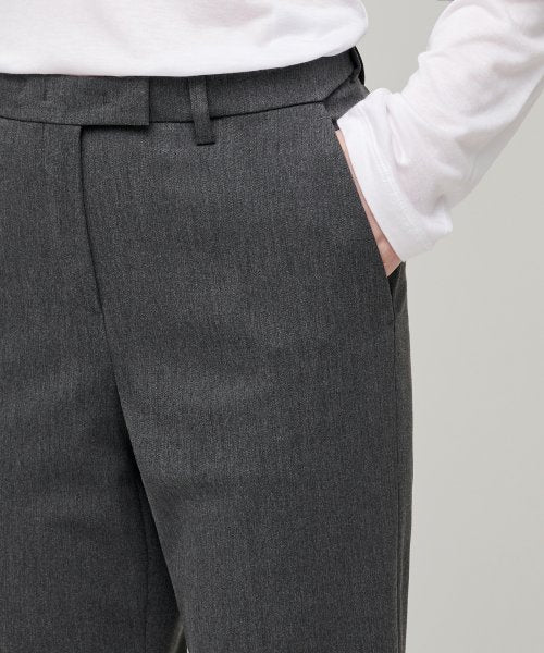MUSINSA STANDARD WOMAN MUSINSA STANDARD WOMAN Women's Slim Straight Hidden Banding Slacks [Medium Gray]