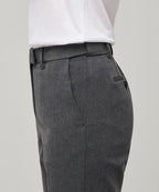 MUSINSA STANDARD WOMAN MUSINSA STANDARD WOMAN Women's Slim Straight Hidden Banding Slacks [Medium Gray]