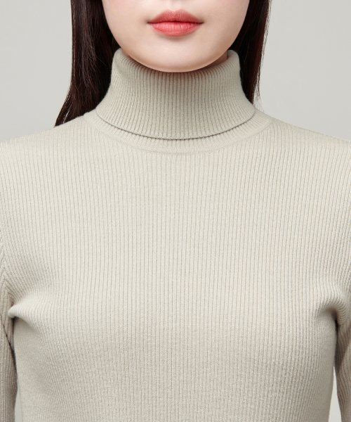 MUSINSA STANDARD WOMAN MUSINSA STANDARD WOMAN Women's Ribbed Slim Turtleneck Knit (Size M)
