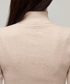 MUSINSA STANDARD WOMAN MUSINSA STANDARD WOMAN Women's Ribbed Slim Turtleneck Knit Light Beige