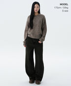 MUSINSA STANDARD WOMAN MUSINSA STANDARD WOMAN Women's Multi Melange Crew Neck Knit Mocha Brown