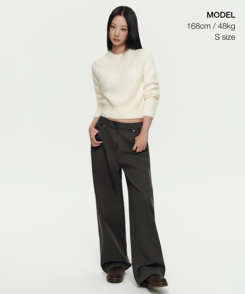 MUSINSA STANDARD WOMAN MUSINSA STANDARD WOMAN Women's Fuzzy Crew Neck Knit Cream