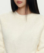 MUSINSA STANDARD WOMAN MUSINSA STANDARD WOMAN Women's Fuzzy Crew Neck Knit Cream