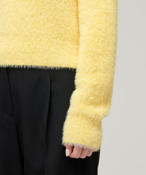 MUSINSA STANDARD WOMAN MUSINSA STANDARD WOMAN Women's Fuzzy Crew Neck Knit Yellow