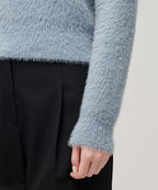 MUSINSA STANDARD WOMAN MUSINSA STANDARD WOMAN Women's Fuzzy Crew Neck Knit Blue Gray