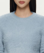MUSINSA STANDARD WOMAN MUSINSA STANDARD WOMAN Women's Fuzzy Crew Neck Knit Blue Gray