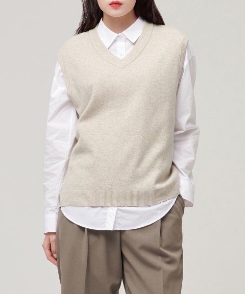 MUSINSA STANDARD WOMAN MUSINSA STANDARD WOMAN Women's Knit Vest Oatmeal