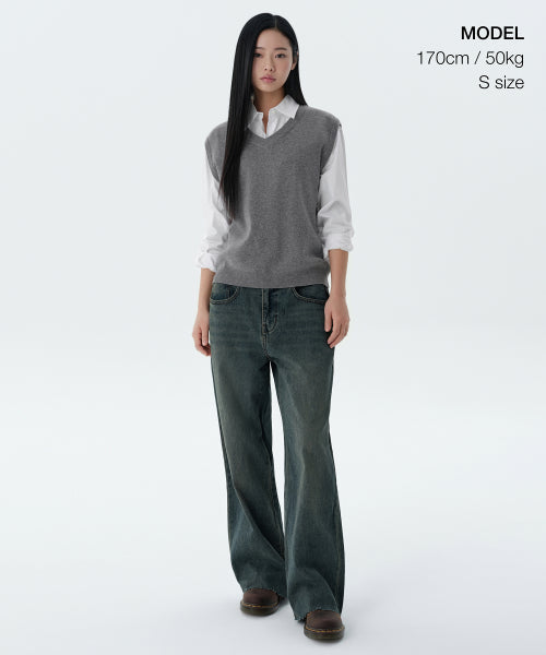 MUSINSA STANDARD WOMAN MUSINSA STANDARD WOMAN Women's Knit Vest Medium Gray