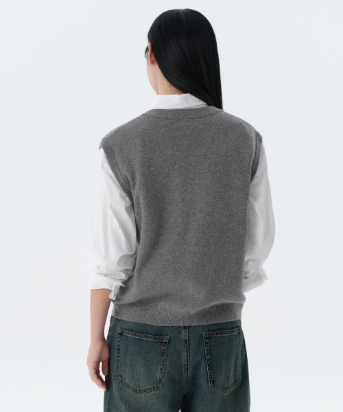 MUSINSA STANDARD WOMAN MUSINSA STANDARD WOMAN Women's Knit Vest Medium Gray