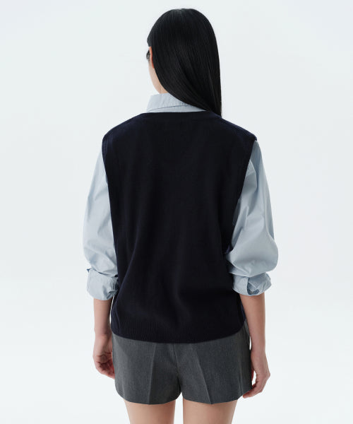 MUSINSA STANDARD WOMAN MUSINSA STANDARD WOMAN Women's Knit Vest [Navy]