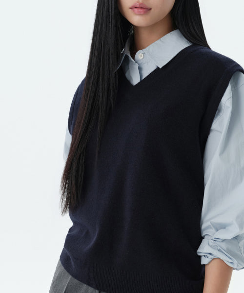 MUSINSA STANDARD WOMAN MUSINSA STANDARD WOMAN Women's Knit Vest [Navy]