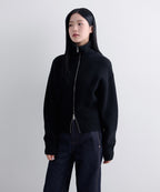 MUSINSA STANDARD WOMAN MUSINSA STANDARD WOMAN Women's Knitwear Zip-up [Black]