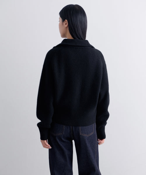 MUSINSA STANDARD WOMAN MUSINSA STANDARD WOMAN Women's Knitwear Zip-up [Black]
