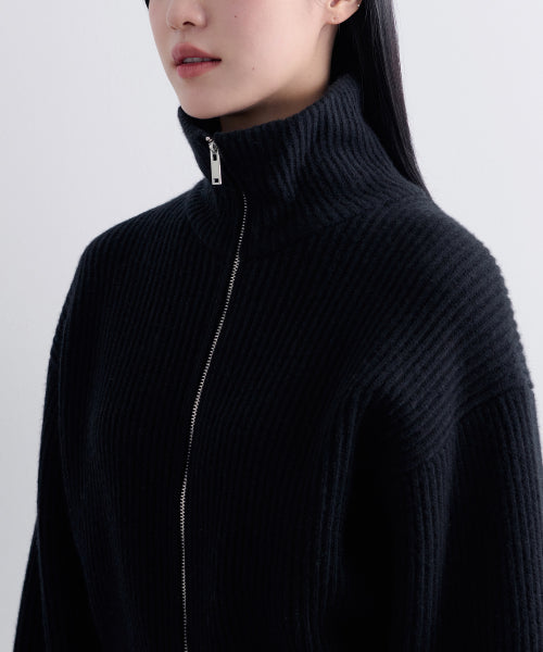 MUSINSA STANDARD WOMAN MUSINSA STANDARD WOMAN Women's Knitwear Zip-up [Black]