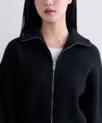 MUSINSA STANDARD WOMAN MUSINSA STANDARD WOMAN Women's Knitwear Zip-up [Black]